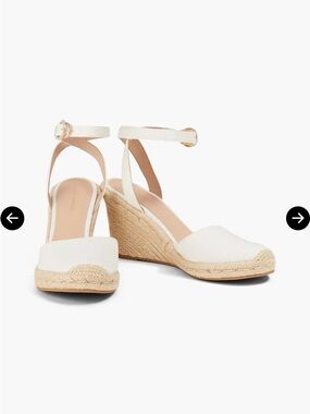 Women’s White Espadrille Wedge Sandals with Ankle Strap